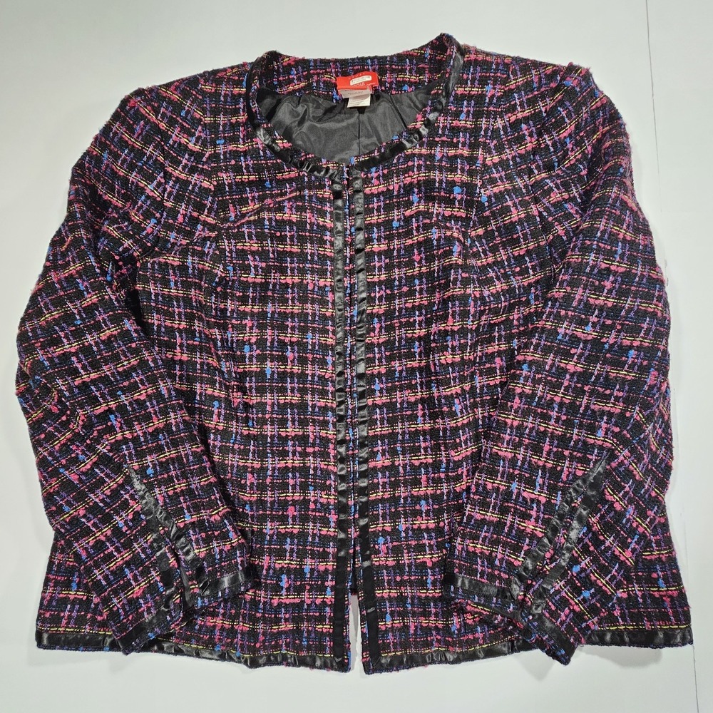 Oscar by Oscar De La Renta tweed jacket blazer Sz 22W multicolor F40S4332